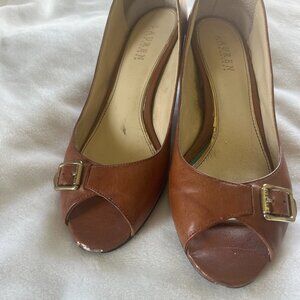 Ralph Lauren camel brown heels -9.5